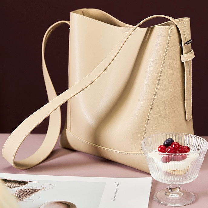 Echte Leder Crossbody & Schulter Übergroße Bucket Bag