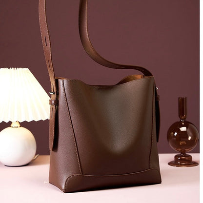 Echte Leder Crossbody & Schulter Übergroße Bucket Bag