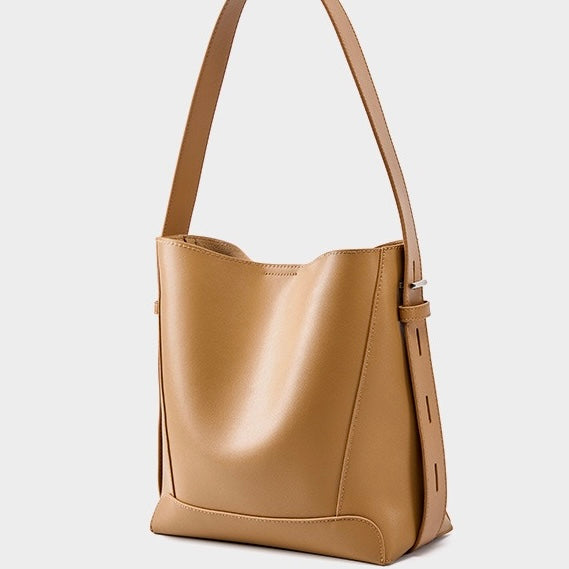 Echte Leder Crossbody- & Schulter-Übergröße Eimer Tasche