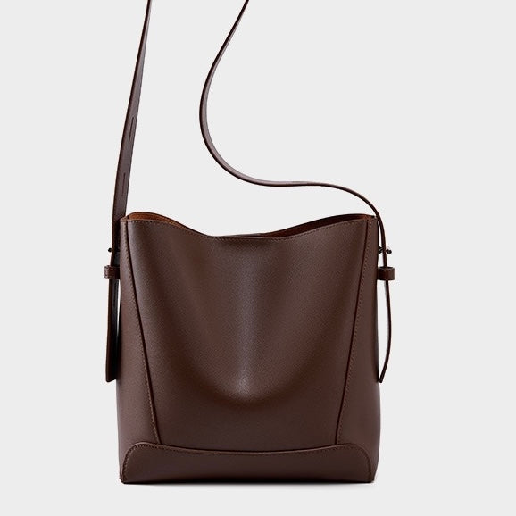 Echte Leder Crossbody- & Schulter-Übergröße Eimer Tasche