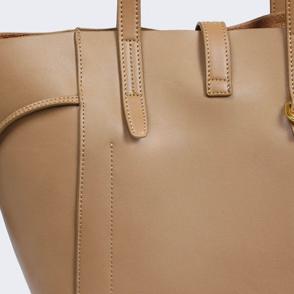 Echtes Leder Vintage Schloss Schnallen Tote Bag