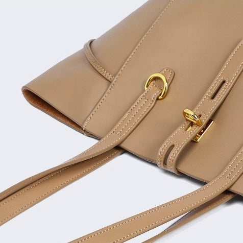 Echtes Leder Vintage Schloss Schnallen Tote Bag