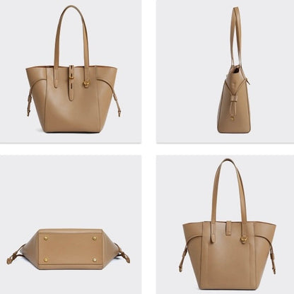 Echtes Leder Vintage Schloss Schnallen Tote Bag
