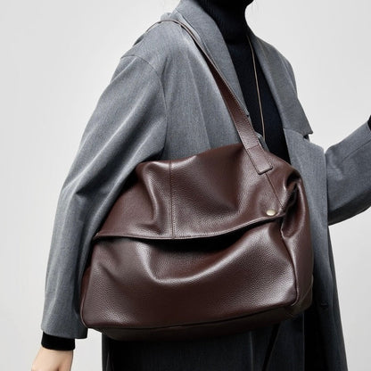Retro Echtes Leder Weiche Minimalistische Tote Tasche