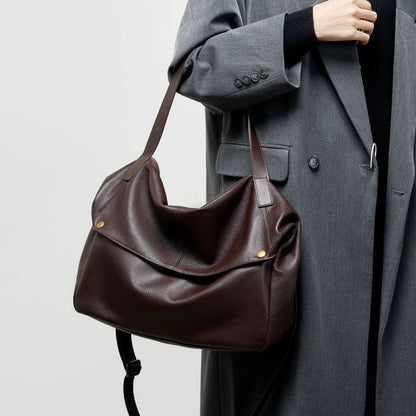 Retro Echtes Leder Weiche Minimalistische Tote Tasche