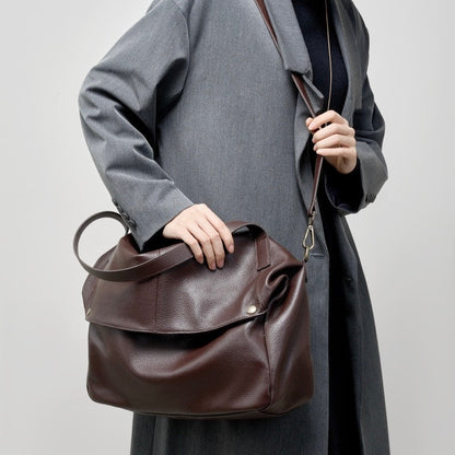 Retro Echtes Leder Weiche Minimalistische Tote Tasche