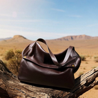 Retro Echtes Leder Weiche Minimalistische Tote Tasche