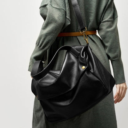Retro Echtes Leder Weiche Minimalistische Tote Tasche