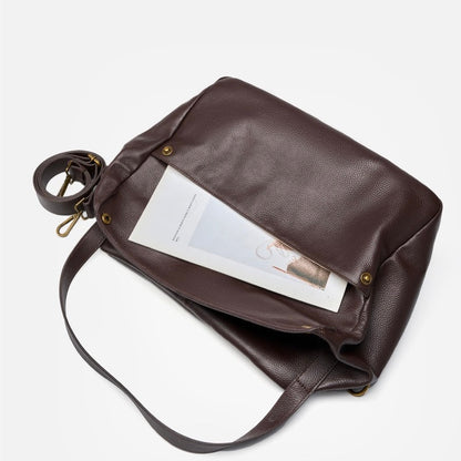Retro Echtes Leder Weiche Minimalistische Tote Tasche