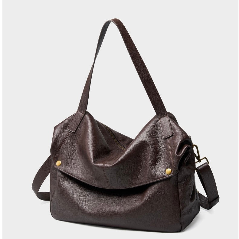 Retro Echtes Leder Weiche Minimalistische Tote Tasche