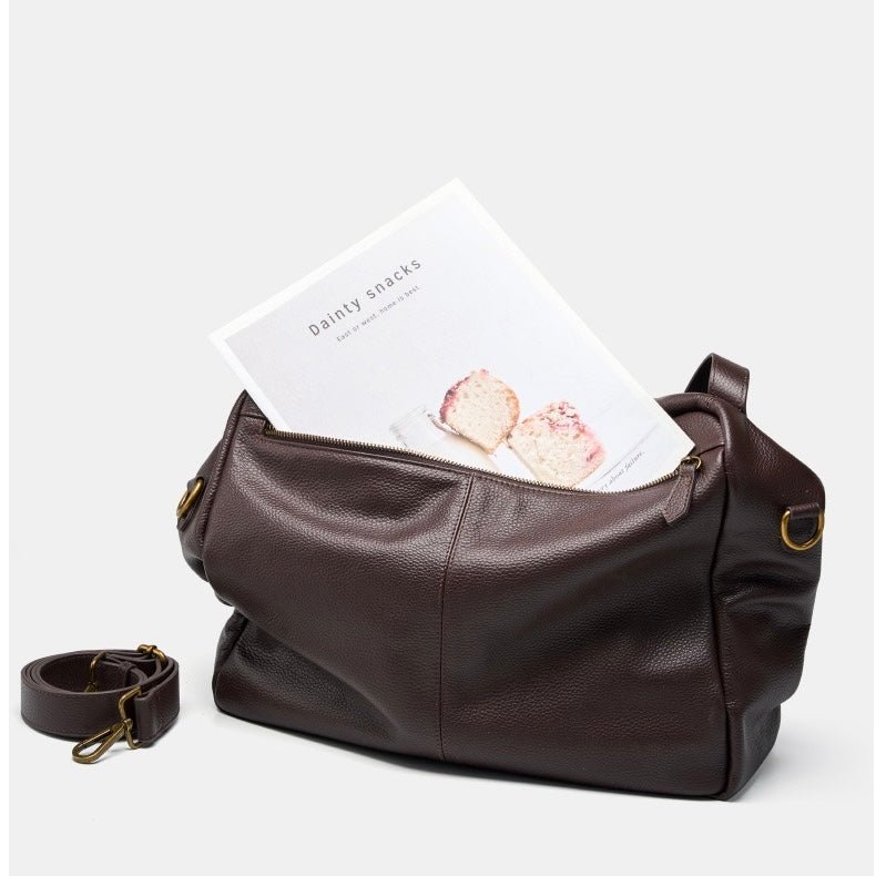 Retro Echtes Leder Weiche Minimalistische Tote Tasche