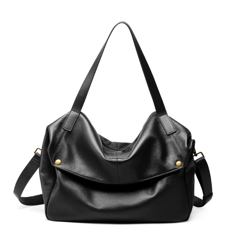 Retro Echtes Leder Weiche Minimalistische Tote Tasche