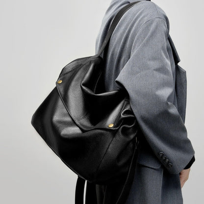 Retro Echtes Leder Weiche Minimalistische Tote Tasche