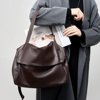 Retro Echtes Leder Weiche Minimalistische Tote Tasche
