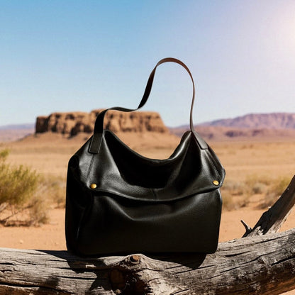 Retro Echtes Leder Weiche Minimalistische Tote Tasche