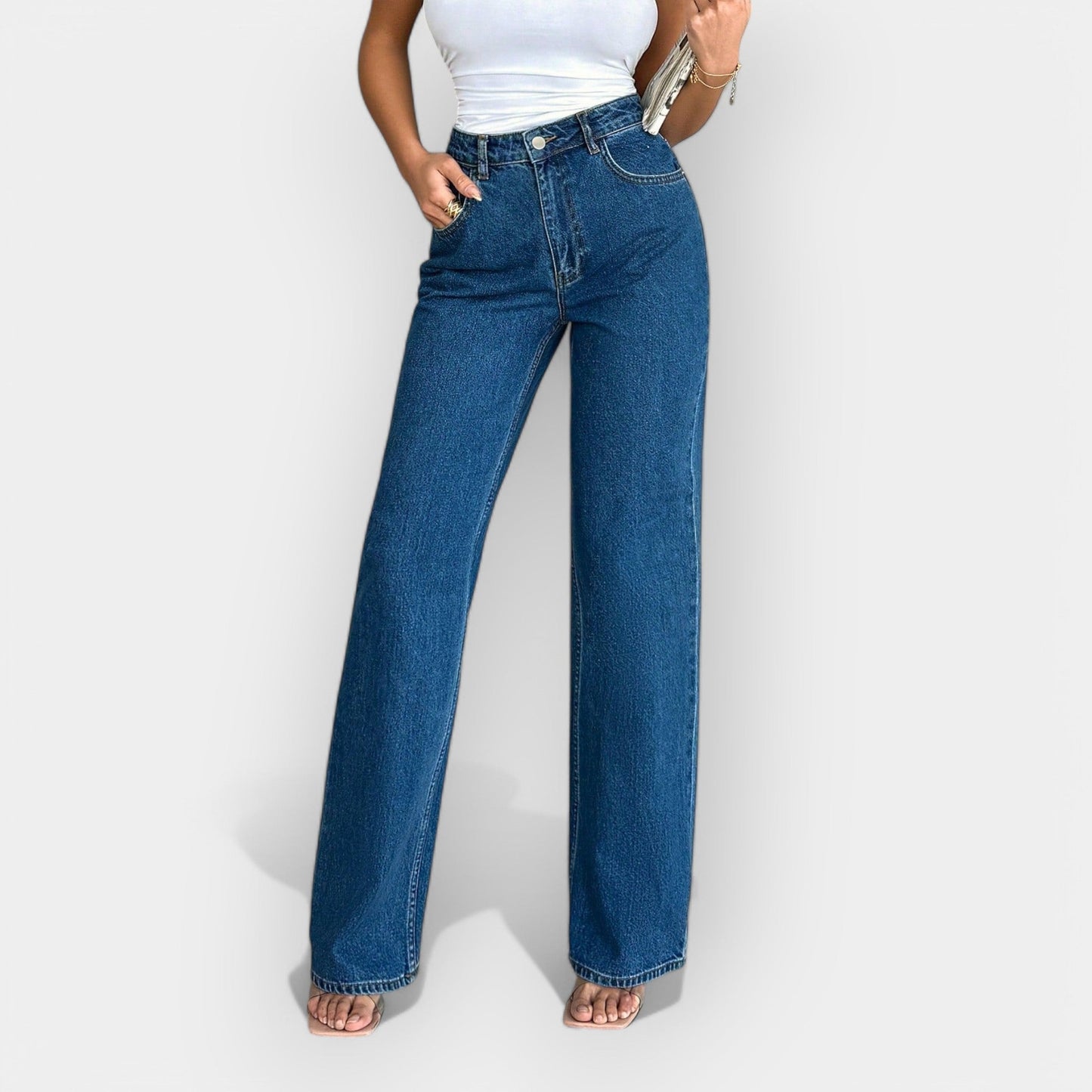 High-Waist Jeans mit weitem Schnitt