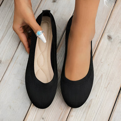 KAMILA™ Schwarze Ballerinas - Orthopädischer Komfort mit Fußgewölbeunterstützung