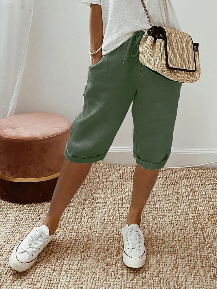 THARAH | Comfortabele short met omslagzoom