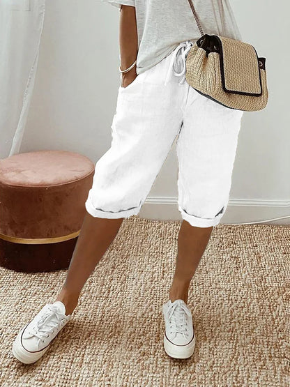 THARAH | Comfortabele short met omslagzoom
