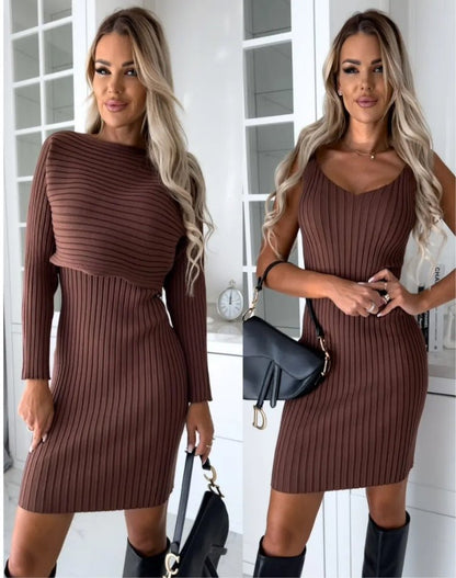 LARISSA™ – Geripptes Strick-Zweiteiler-Set