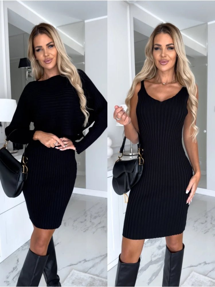 LARISSA™ – Geripptes Strick-Zweiteiler-Set