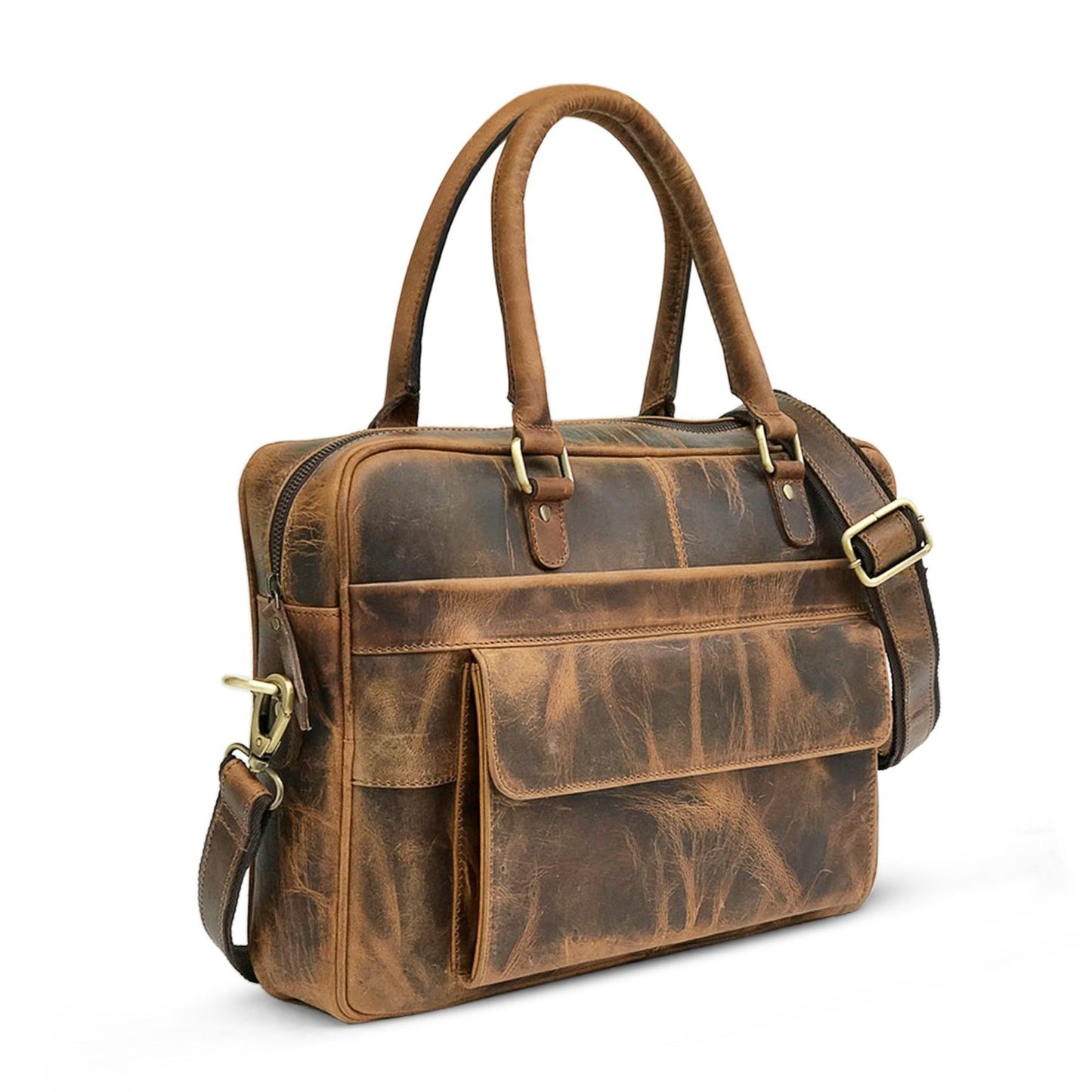 Jäger Brown Leather Laptop Bag