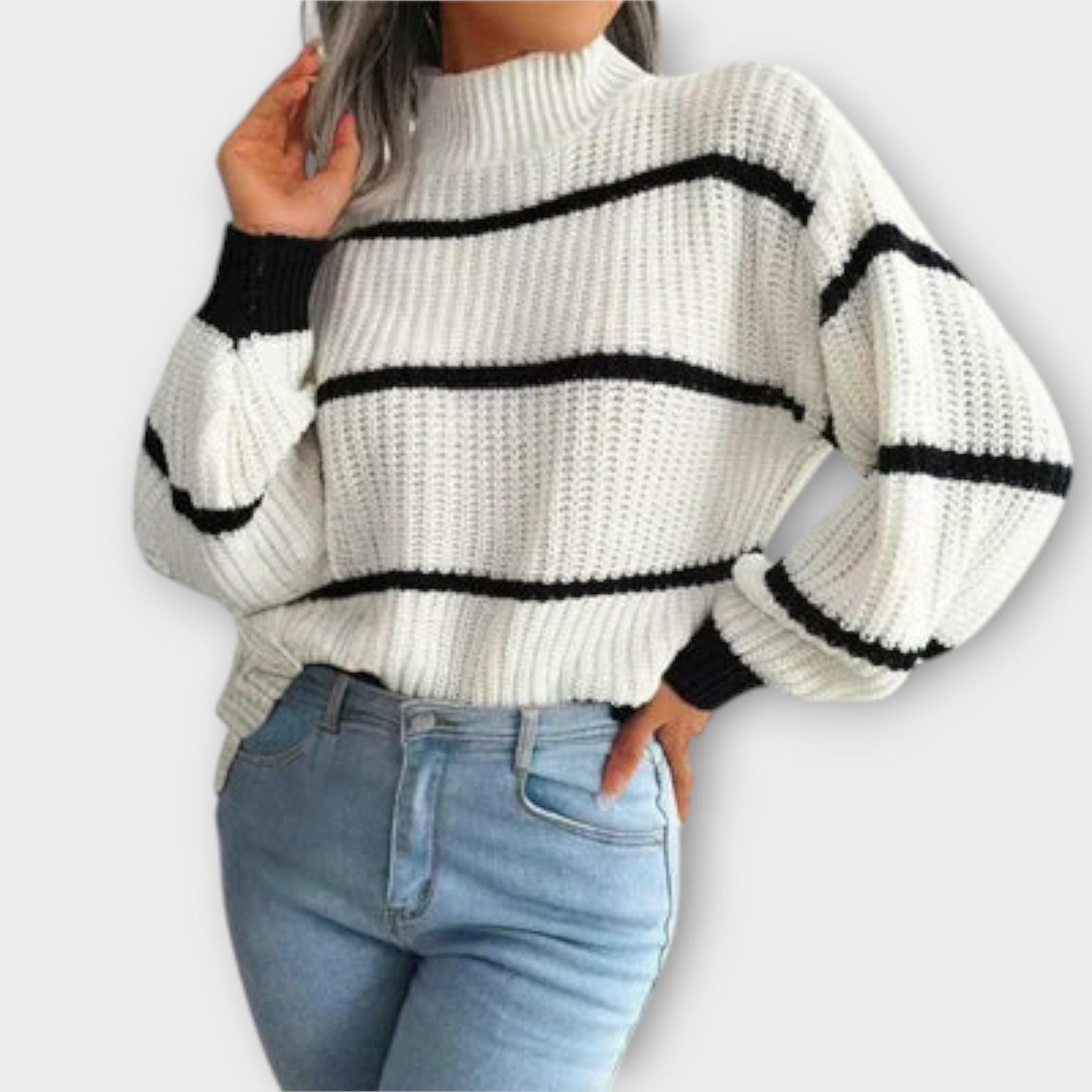 Chavala – Gestreifter Rollkragenpullover