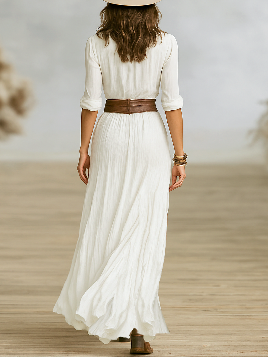 Serenya Maxi Dress™ – Elegante maxi-jurk met lang silhouet en kraagdetail
