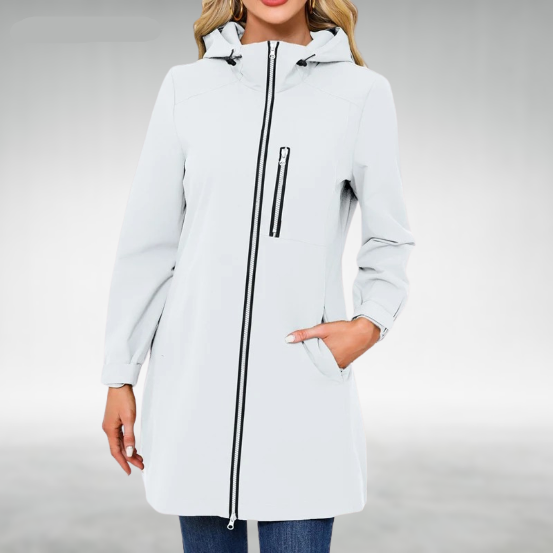 Izza | Waterdichte lange jas voor dames