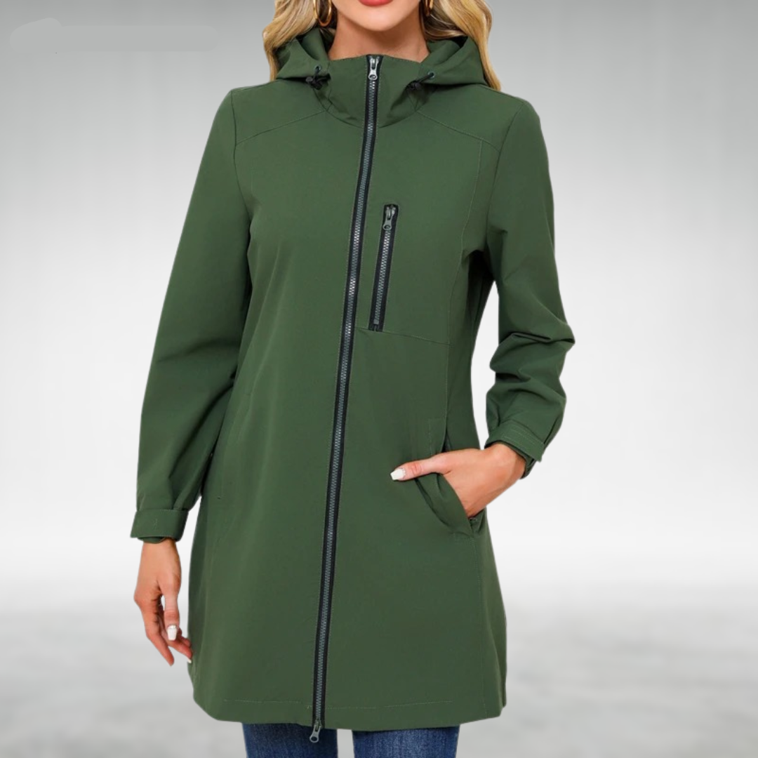 Izza | Waterdichte lange jas voor dames