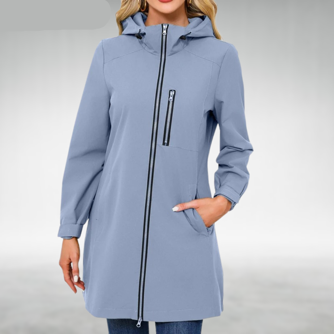 Izza | Waterdichte lange jas voor dames