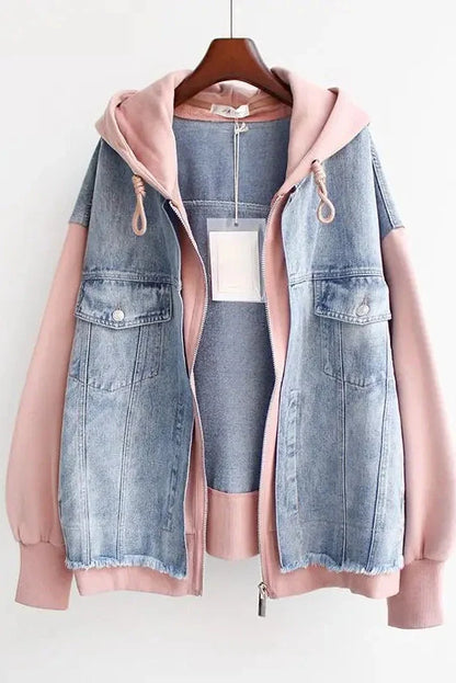 Dual-Tone Denim Jacke