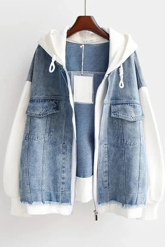 Dual-Tone Denim Jacke
