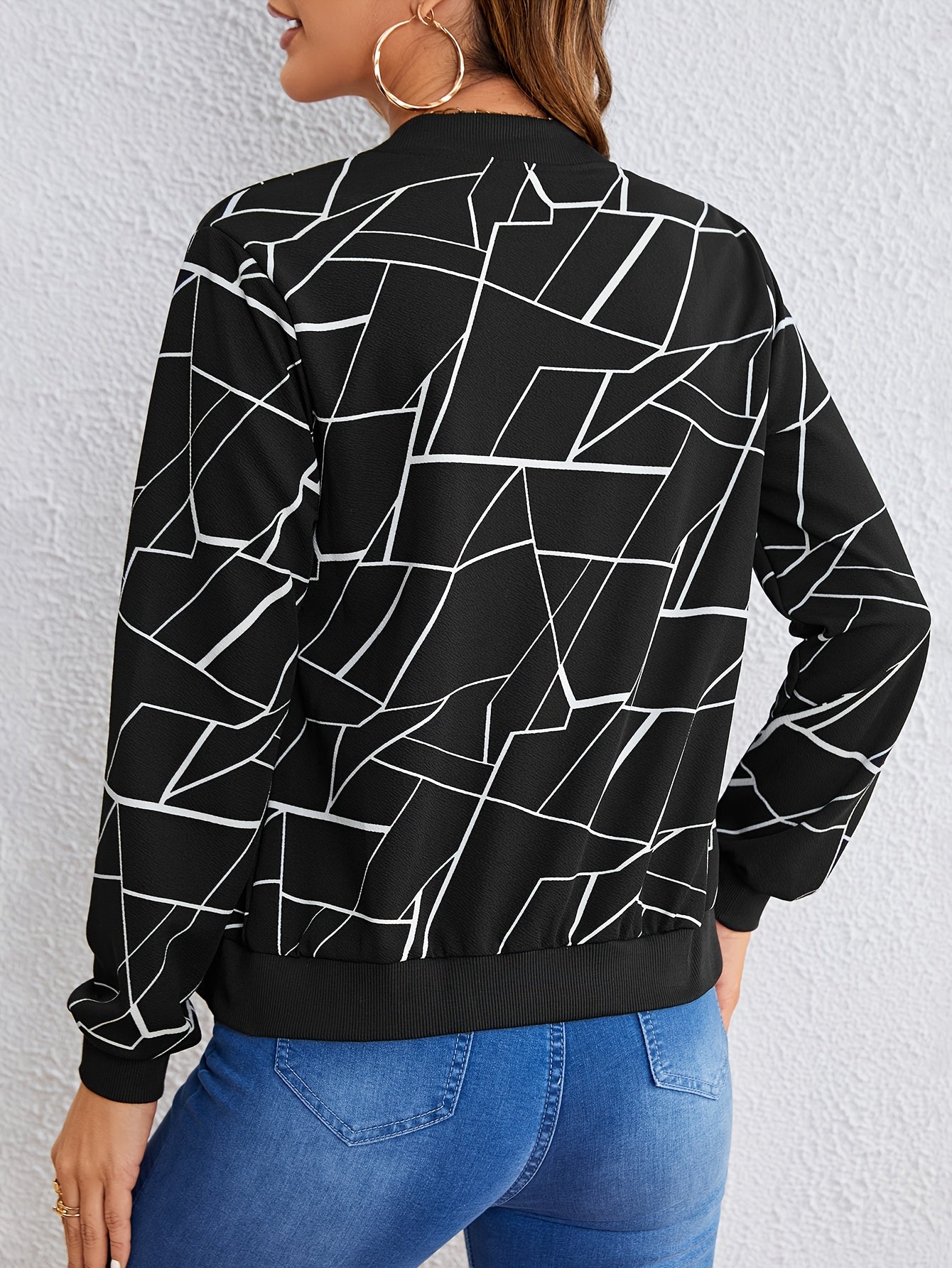 MILA™ | Jas met artistiek patroon en ritssluiting