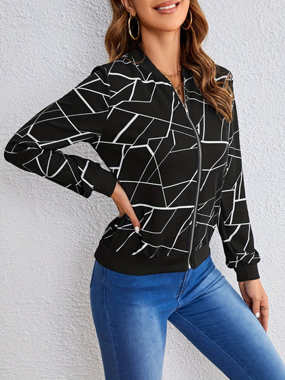 MILA™ | Jas met artistiek patroon en ritssluiting