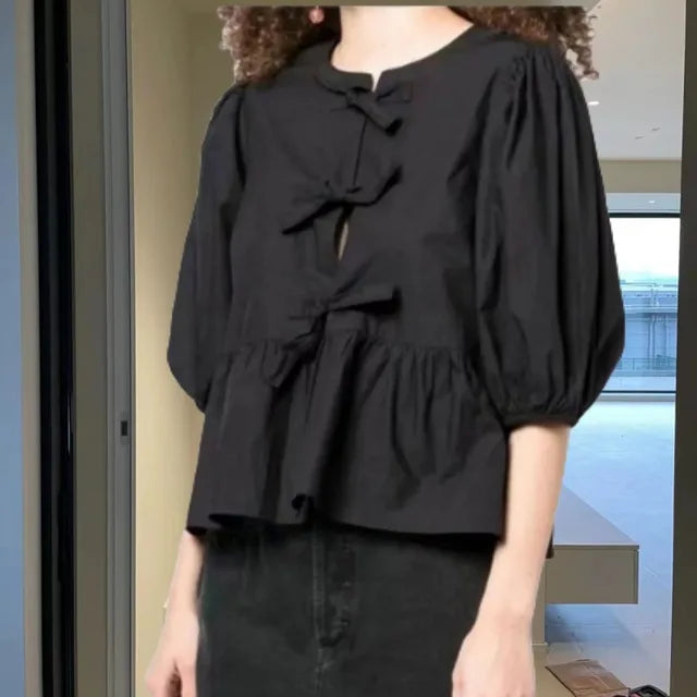 Rose | Trendy blouse met luipaardprint en pofmouwen