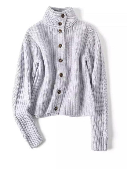Vivienne comfortabel gebreid vest met knopen