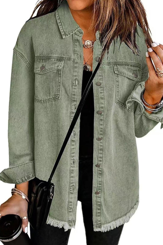 Olivgrün – Klassische Alltags-Denimjacke
