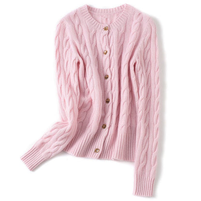Margaux Comfort kabelgebreid vest met knopen
