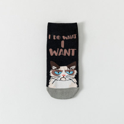Sokken met creatieve kattenprint