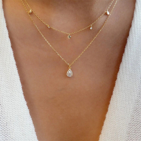 Vintage Waterdruppel Hanger Ketting