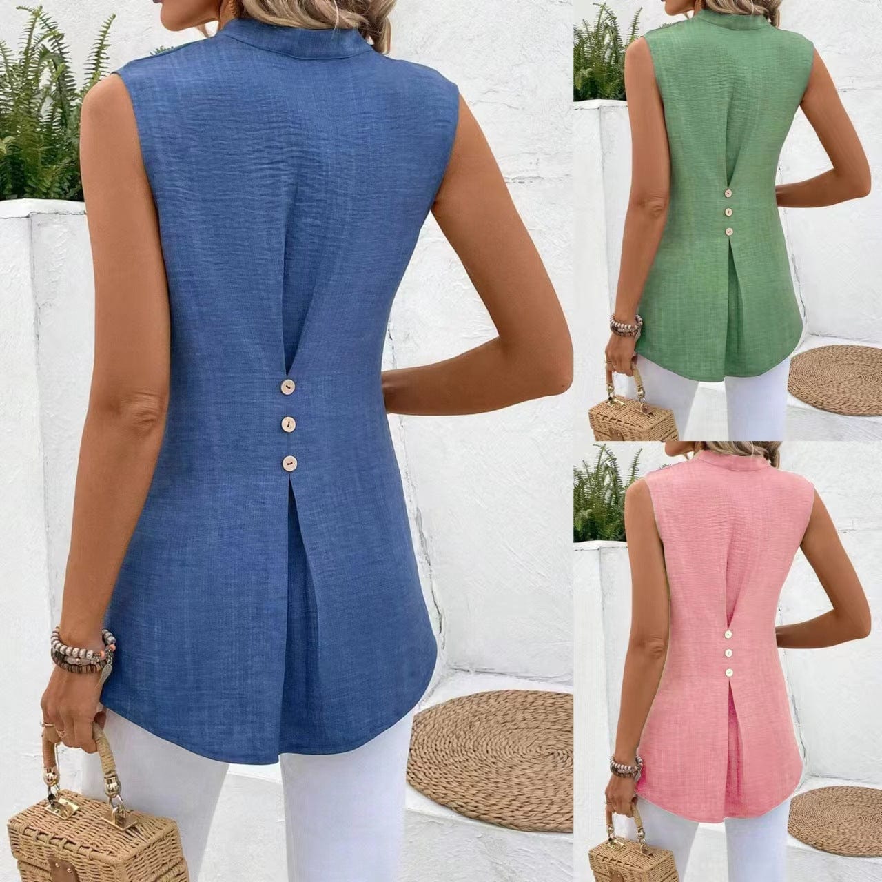 Elowen Bluse mit Rückenknopfleiste