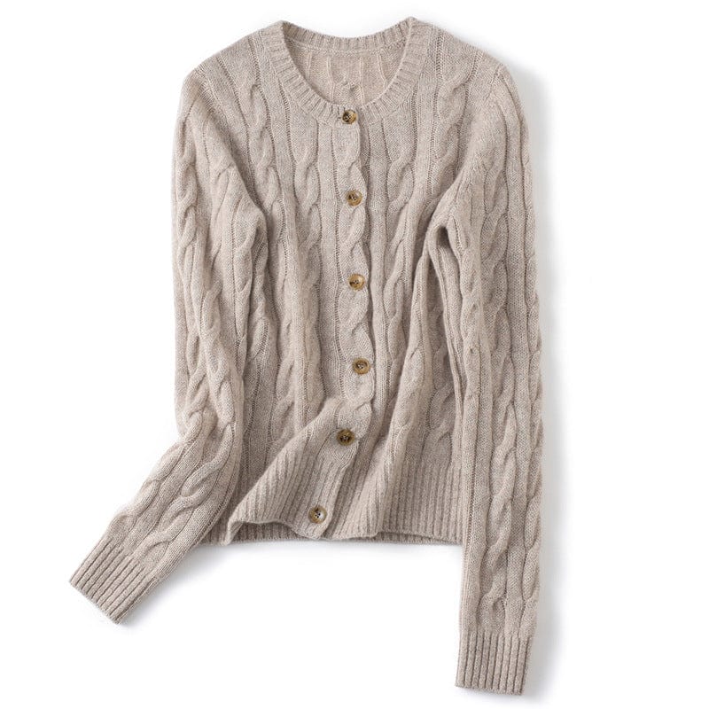 Margaux Comfort kabelgebreid vest met knopen