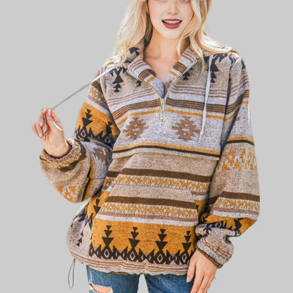Lily - Bequemer Oversized Reißverschluss Langarm-Hoodie Sweatshirt