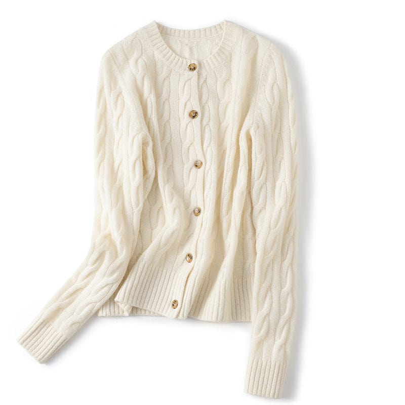 Margaux Comfort kabelgebreid vest met knopen