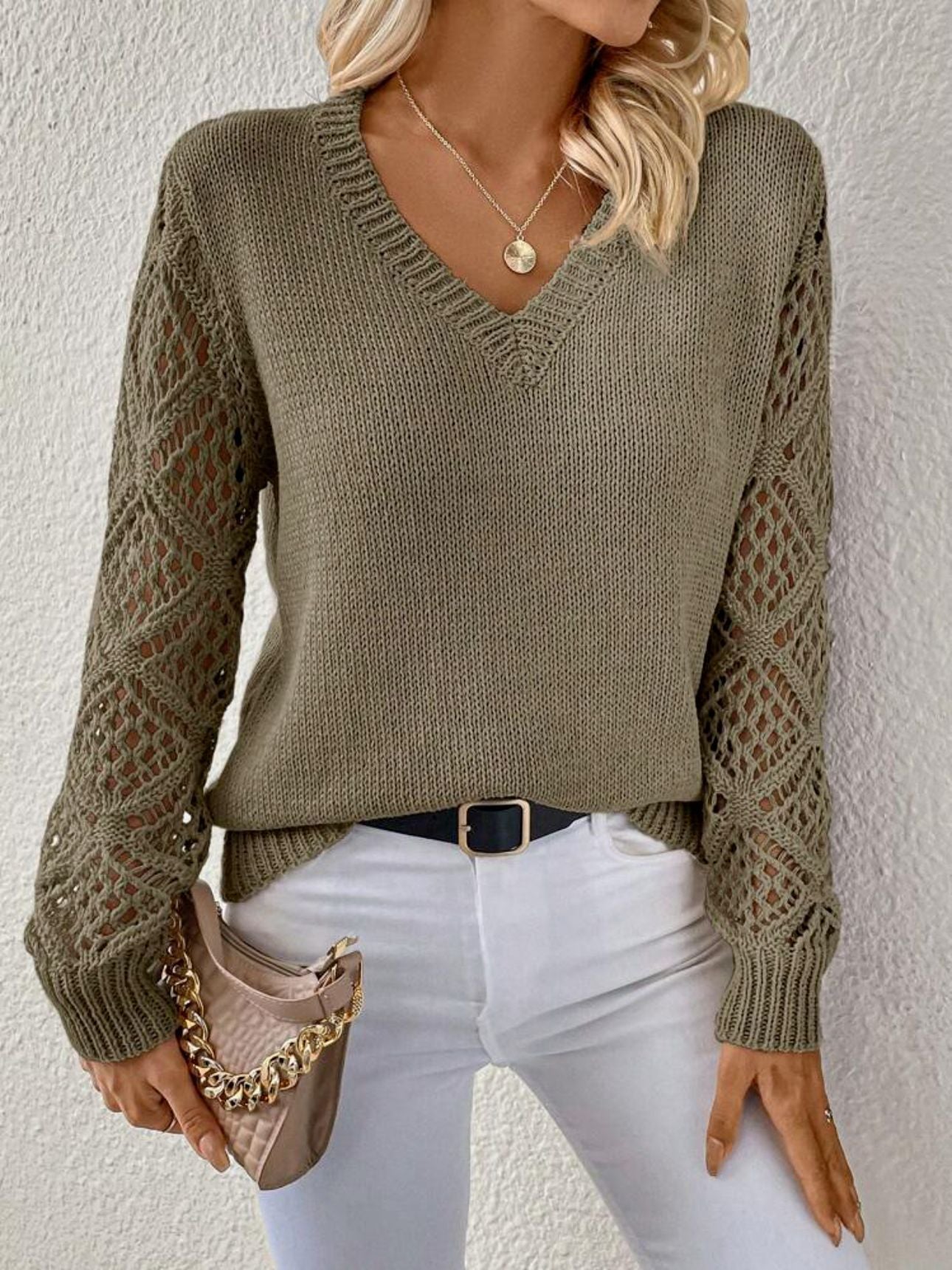 Fleur | Weicher V-Ausschnitt Pullover