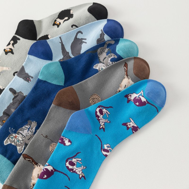 Vintage Sokken Met Kattenprint