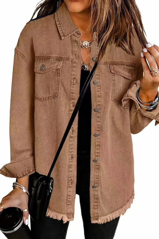Braun – Klassische Alltags-Denimjacke