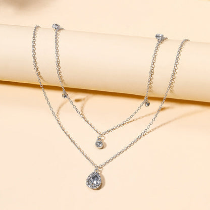 Collier Pendentif Goutte D'Eau Vintage