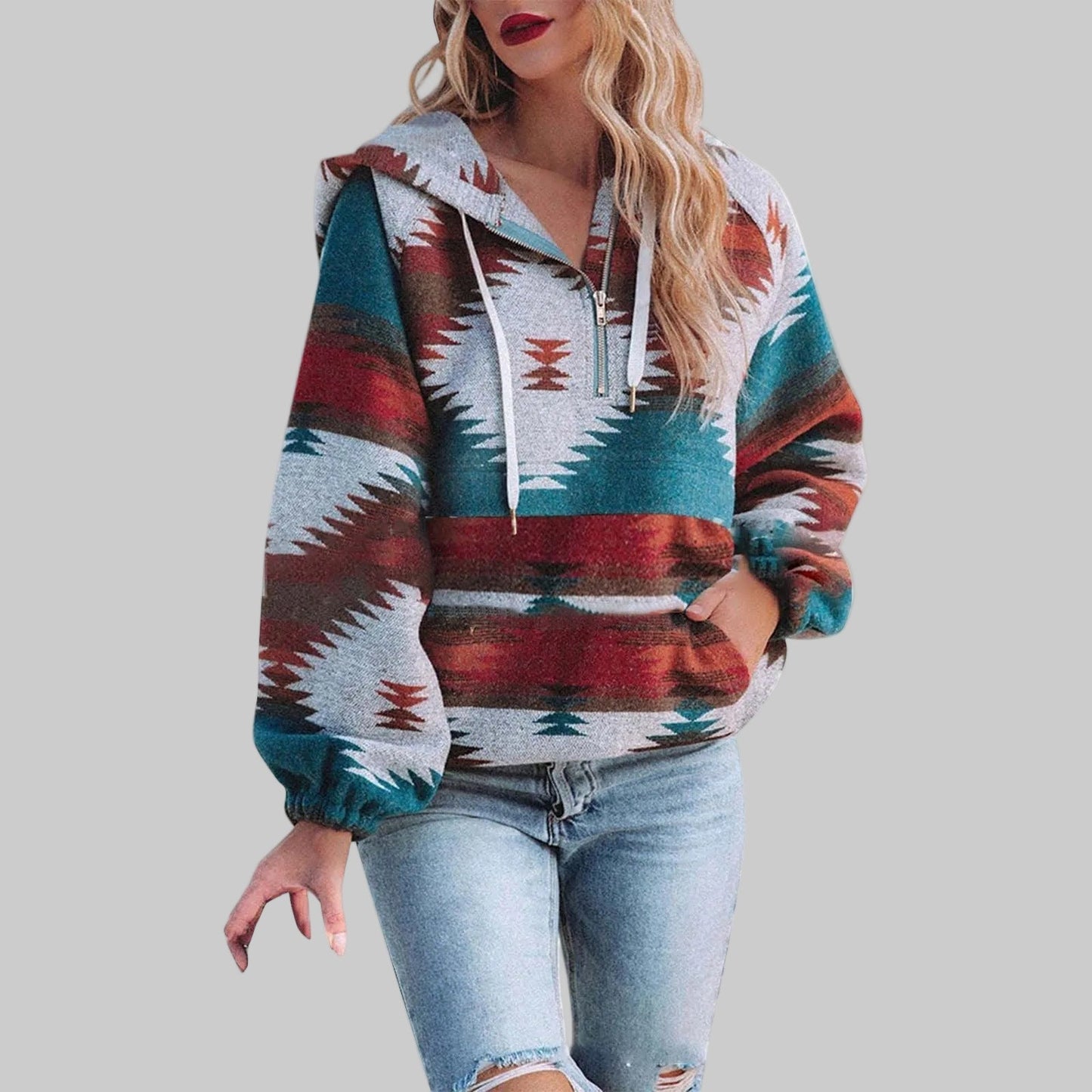 Sidse | Comfortabele oversized hoodie met ritssluiting en lange mouwen